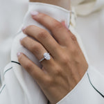 2.90 CT Oval Solitaire Hidden Halo & Pave Moissanite Engagement Ring 7