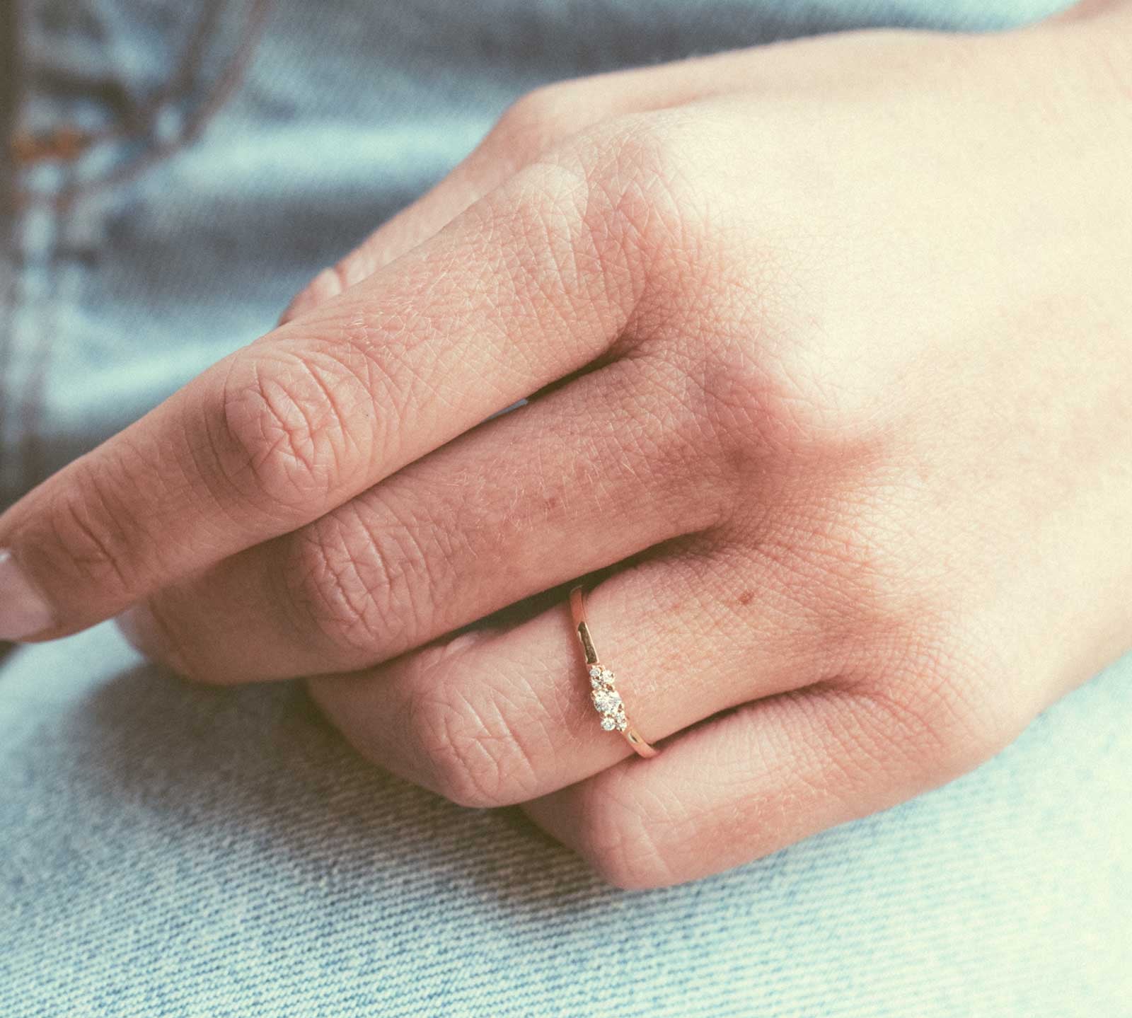 0.60 CT Round Shaped Moissanite Cluster Engagement Ring 3