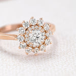 0.50 CT Round Shaped Moissanite Halo Engagement Ring 5