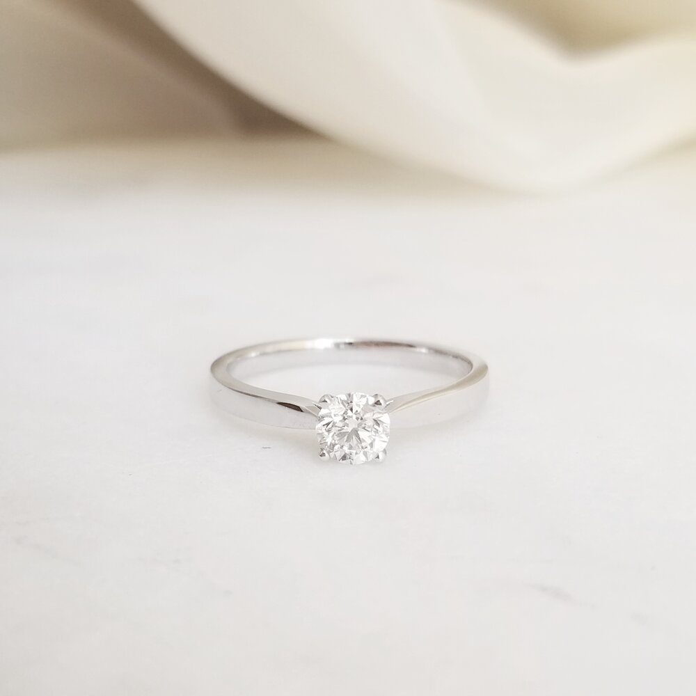 0.40 CT Round Solitaire CVD G/VS1 Diamond Engagement Ring 5