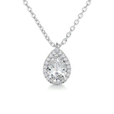 1.50 CT Pear Halo CVD F/VS Diamond Necklace 1