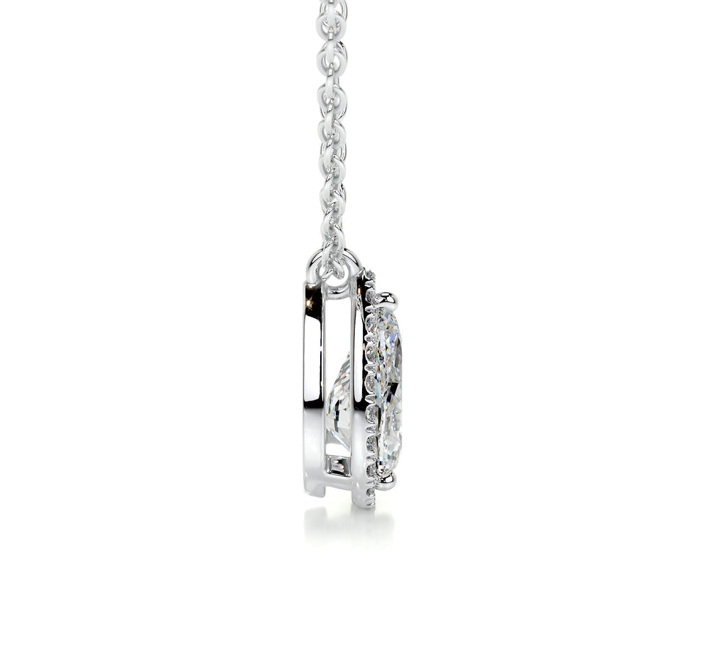 1.50 CT Pear Halo CVD F/VS Diamond Necklace 3