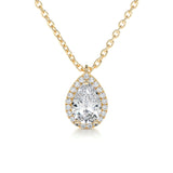 1.50 CT Pear Halo CVD F/VS Diamond Necklace 5