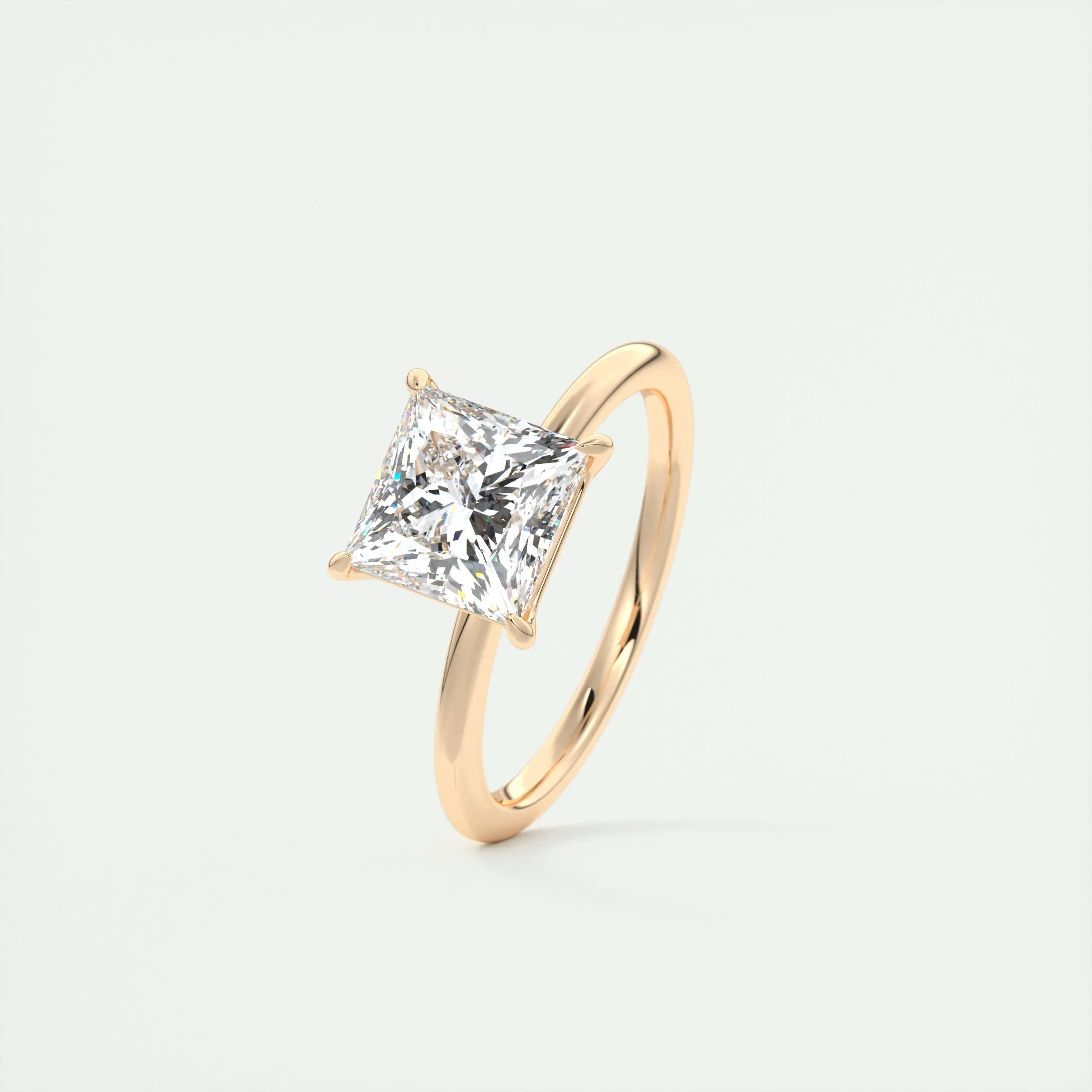 2 CT Princess Solitaire CVD F/VS1 Diamond Engagement Ring 17