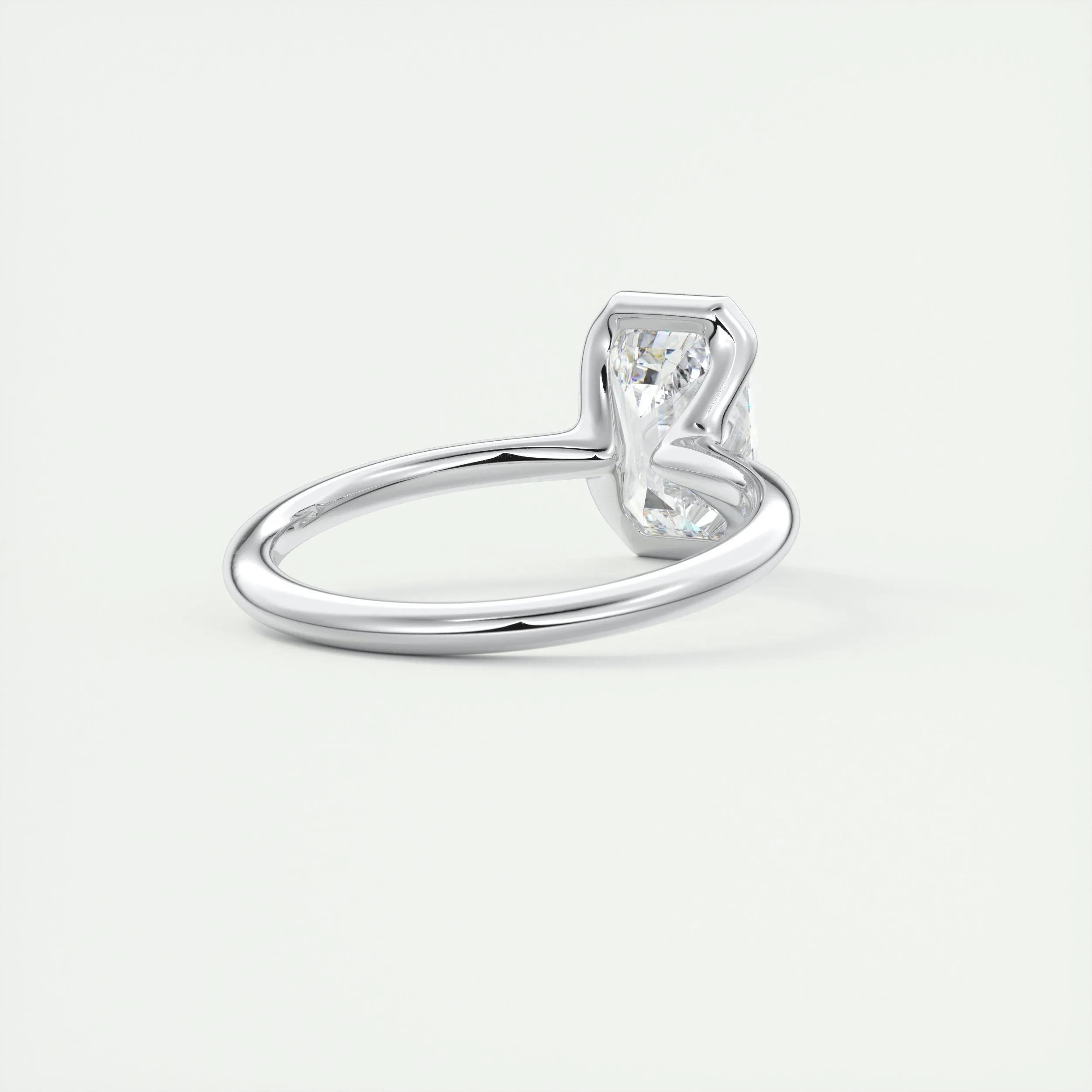 2 CT Emerald Bezel CVD F/VS1 Diamond Engagement Ring 4