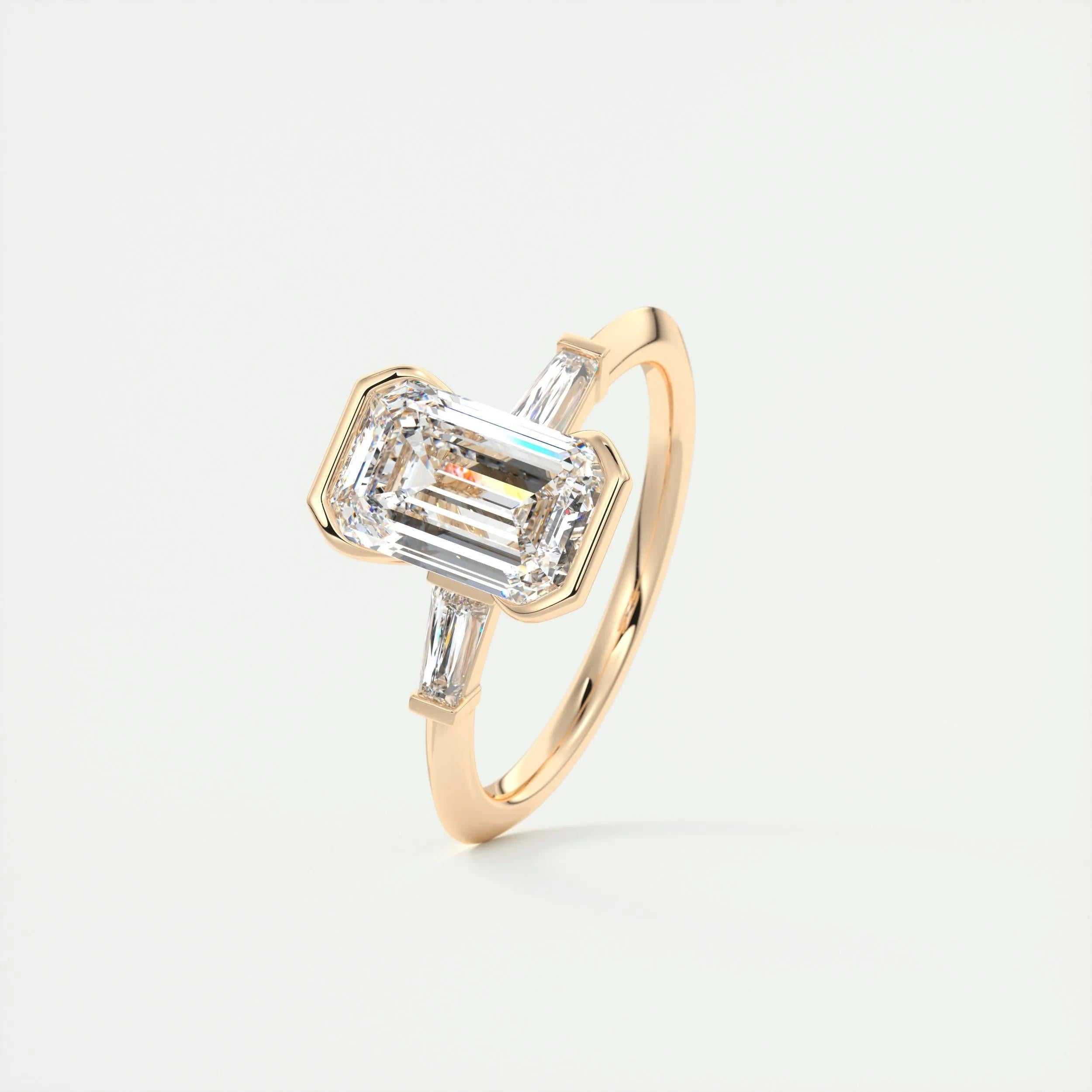2 CT Emerald Three Stome CVD F/VS1 Diamond Engagement Ring 17