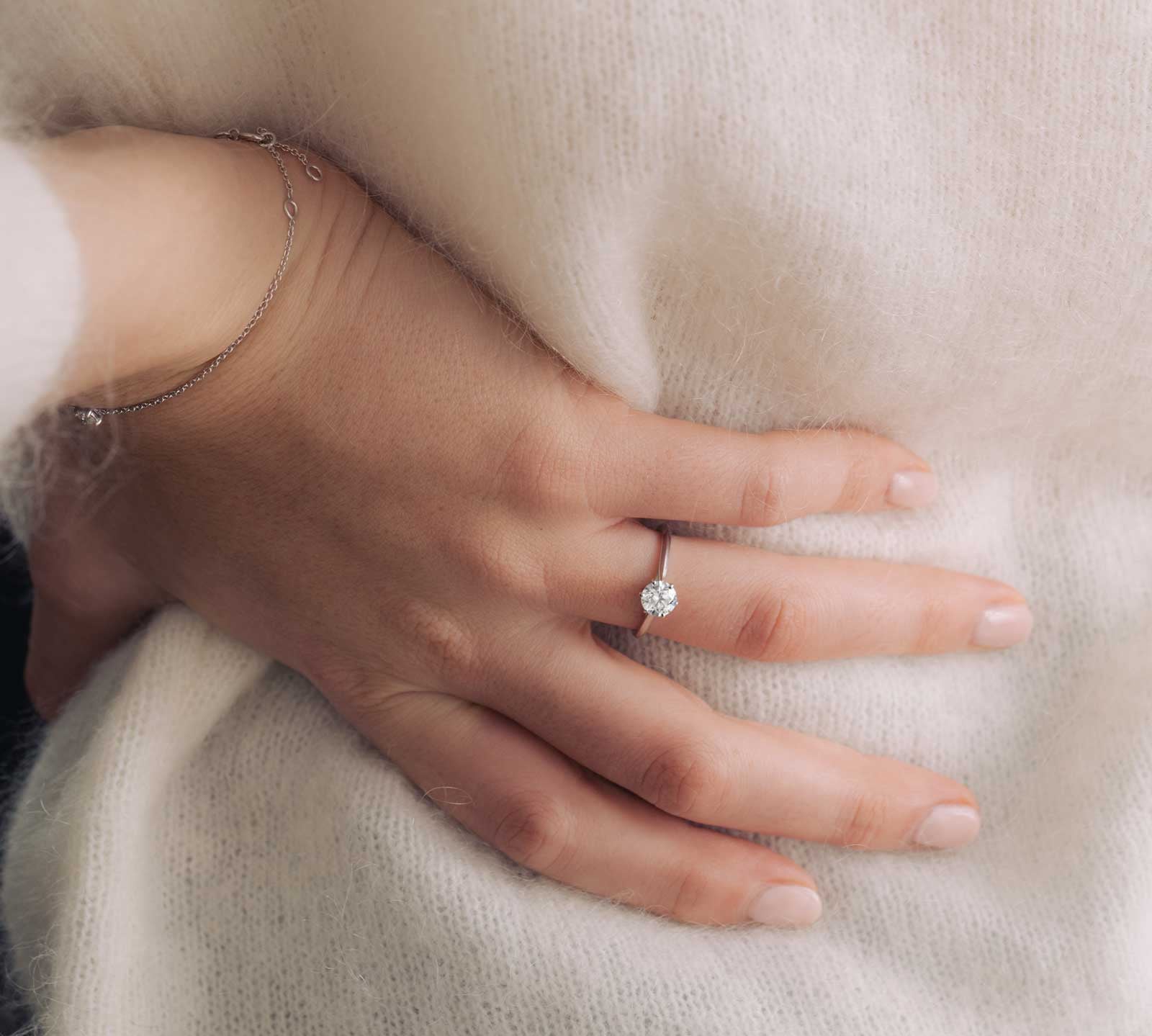 0.80 CT Round Shaped Moissanite Solitaire Engagement Ring 2