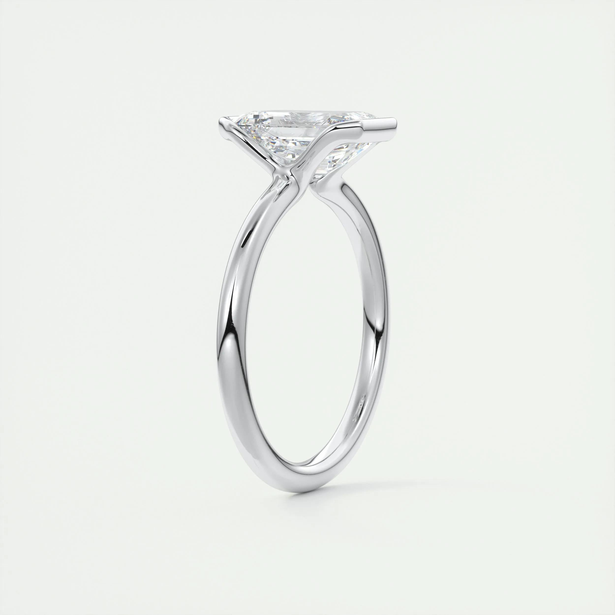 2 CT Emerald Bezel CVD F/VS1 Diamond Engagement Ring 6