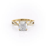 2.15 CT Cushion Cut Criss Cross Pave Moissanite Engagement Ring 11