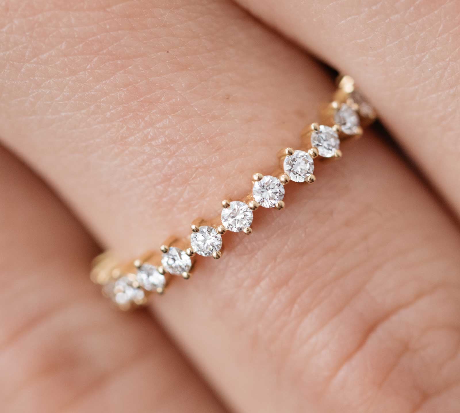 0.35 CT Round Shaped Moissanite Half Eternity Wedding Band 2