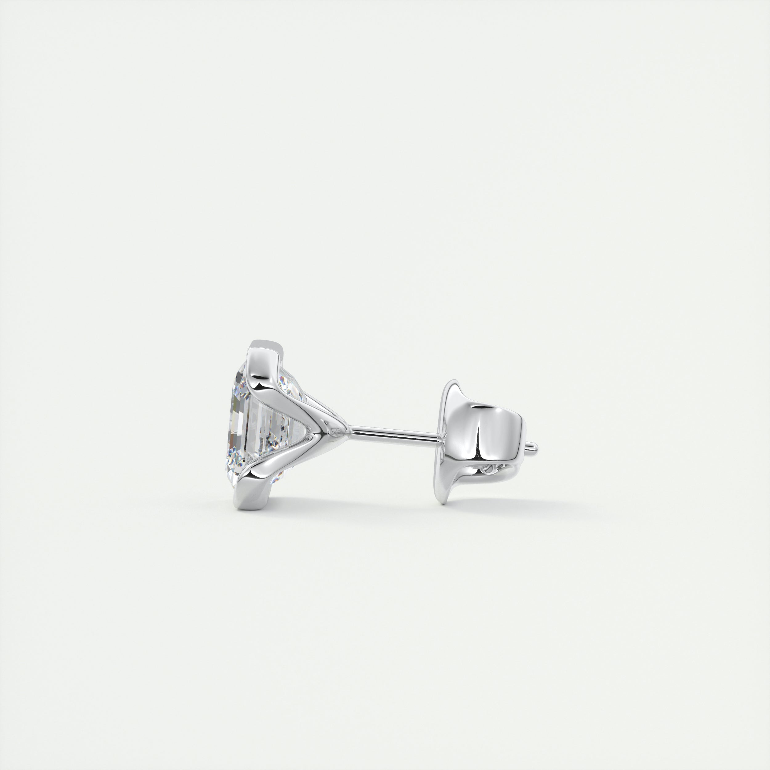 1.0 CT Asscher Solitaire CVD G/VS Diamond Earrings 4