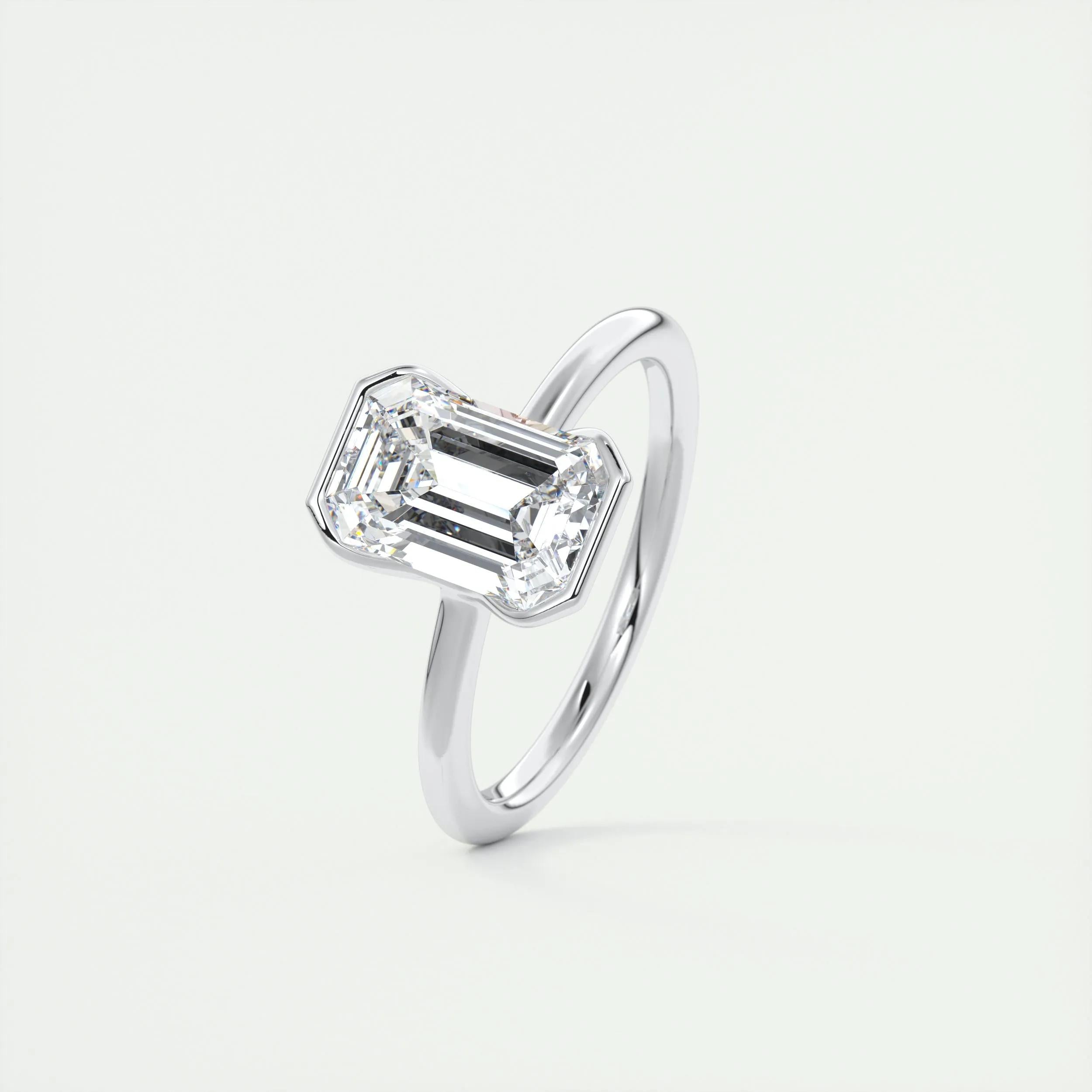 2 CT Emerald Bezel CVD F/VS1 Diamond Engagement Ring 7