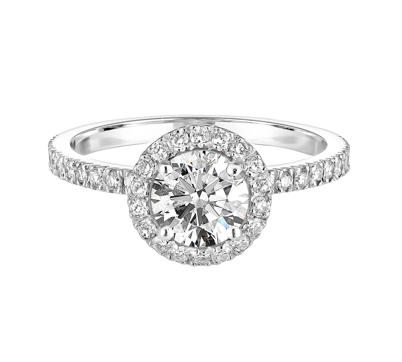 0.80 CT Round Shaped Moissanite Halo Engagement Ring 1