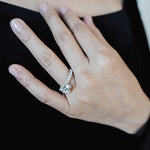 3.0 CT Cushion Shaped Moissanite Hidden Halo Engagement Ring 3