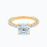 3.0 CT Cushion Shaped Moissanite Hidden Halo Engagement Ring 1