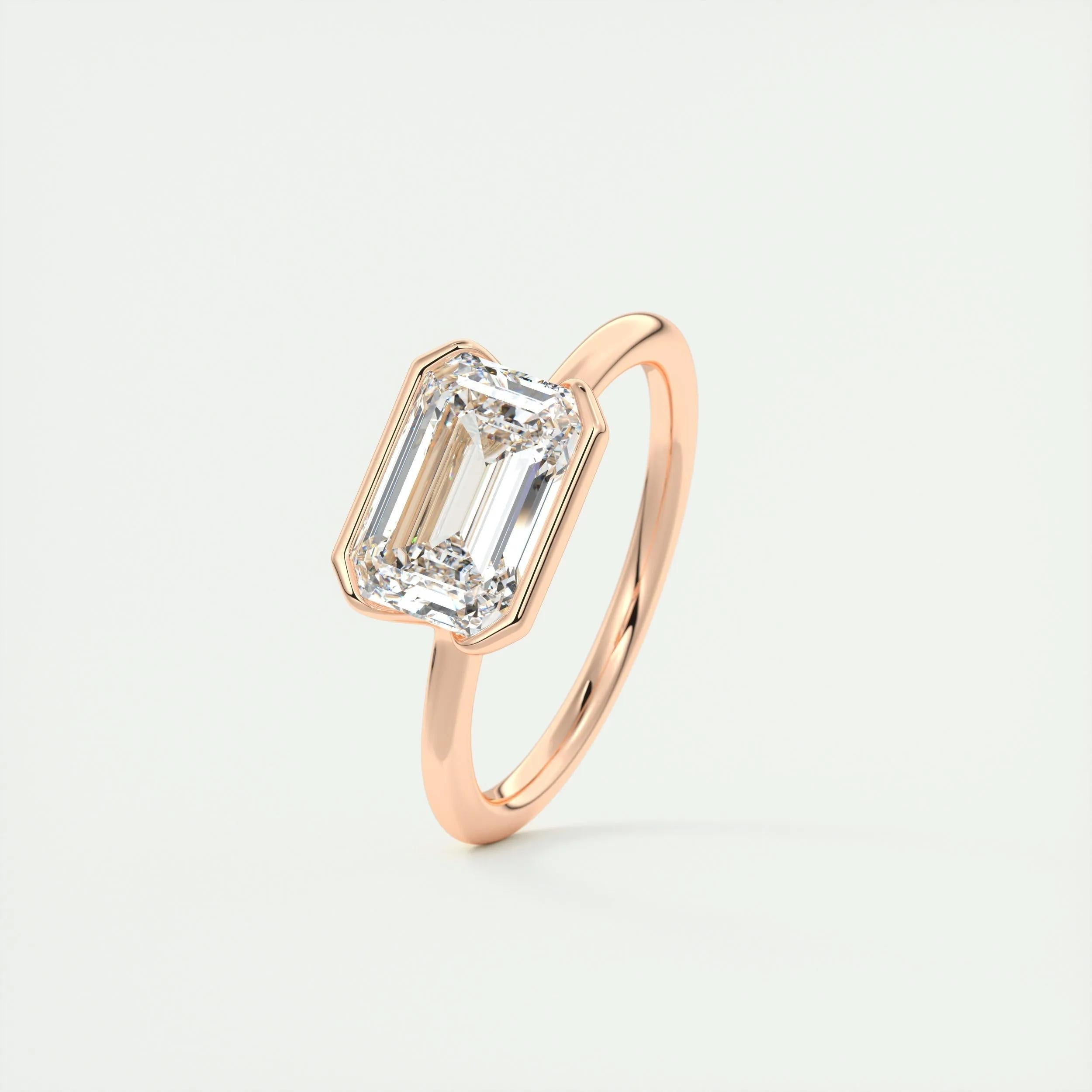 2 CT Emerald Half Bezel CVD F/VS1 Diamond Engagement Ring 19