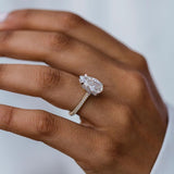 4.25 CT Pear Hidden Halo & Pave Moissanite Engagement Ring 5