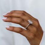 4.25 CT Pear Hidden Halo & Pave Moissanite Engagement Ring 4