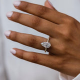 4.25 CT Pear Hidden Halo & Pave Moissanite Engagement Ring 3