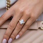 4.0 CT Oval Cluster Moissanite Engagement Ring 8