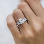2.0 CT Radiant Solitaire & Pave Moissanite Engagement Ring 4