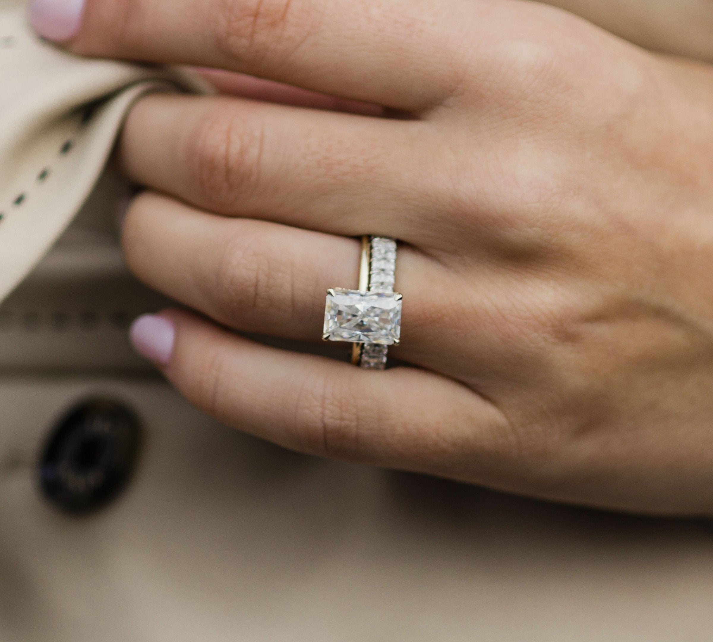 3.70 CT Radiant Solitaire Moissanite Engagement Ring 1