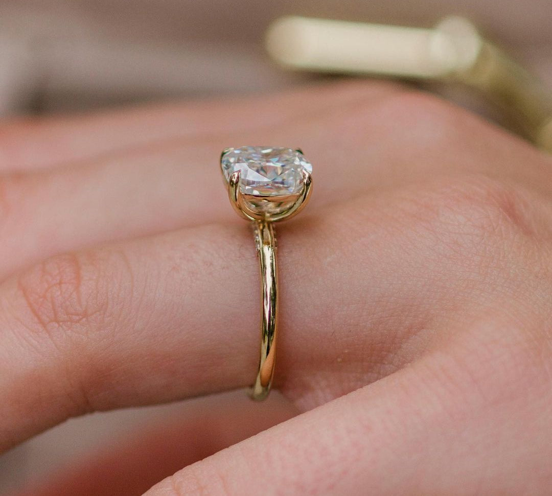 2.80 CT Cushion Solitaire Moissanite Engagement Ring 2