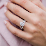 3.0 CT Oval Solitaire Hidden Halo & Pave Moissanite Engagement Ring 8