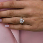 2.80 CT Cushion Solitaire Hidden Halo Moissanite Engagement Ring 1