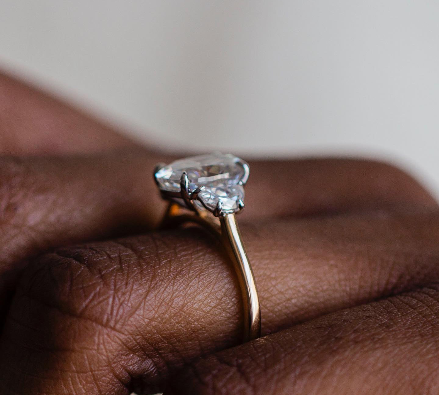 2.20 CT Oval Three Stone Moissanite Engagement Ring 3