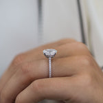 2.90 CT Oval Solitaire Hidden Halo & Pave Moissanite Engagement Ring 5