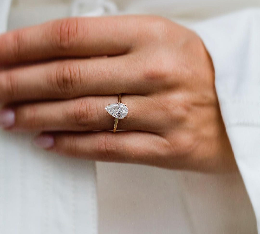 2.35 CT Pear Solitaire Moissanite Engagement Ring 1