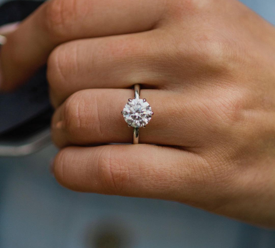 2.10 CT Rose Round Solitaire Moissanite Engagement Ring 1