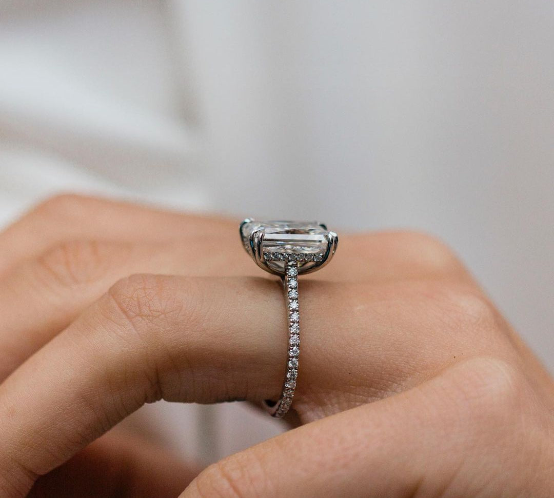 4.10 CT Radiant Solitaire Moissanite Engagement Ring 2