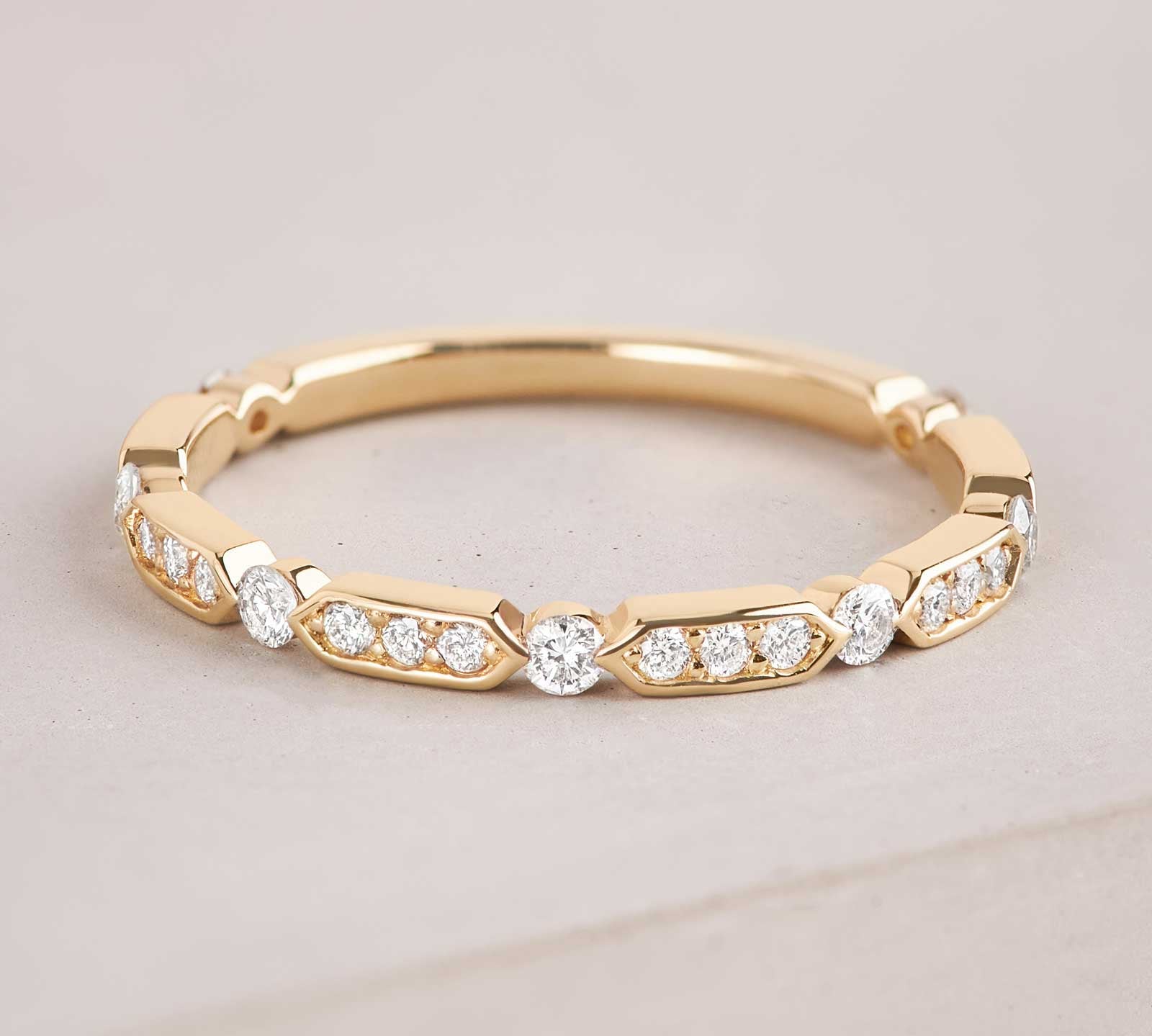 0.30 CT Round Shaped Moissanite Minimalist Wedding Band 1