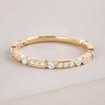 0.30 CT Round Shaped Moissanite Minimalist Wedding Band 1