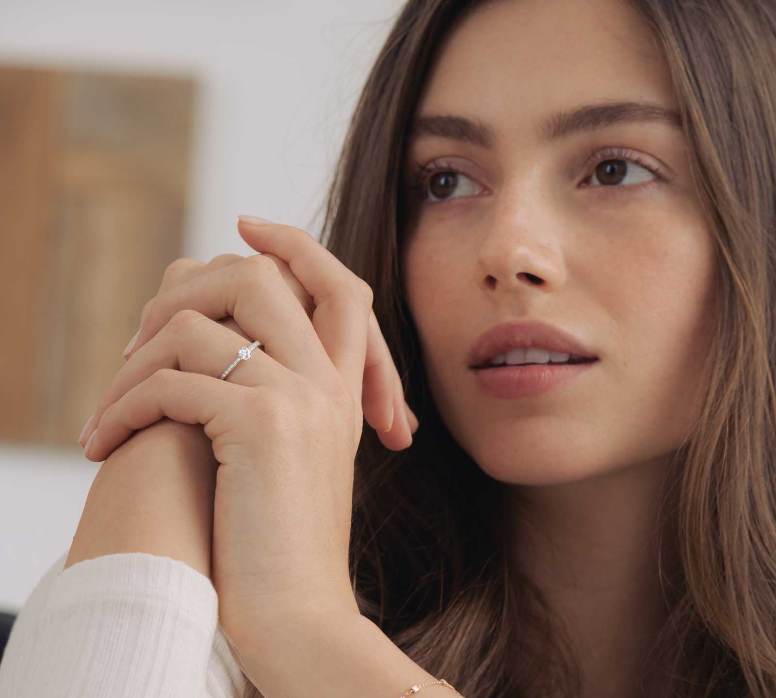 0.30 CT Round Shaped Moissanite Pave Setting Engagement Ring 3