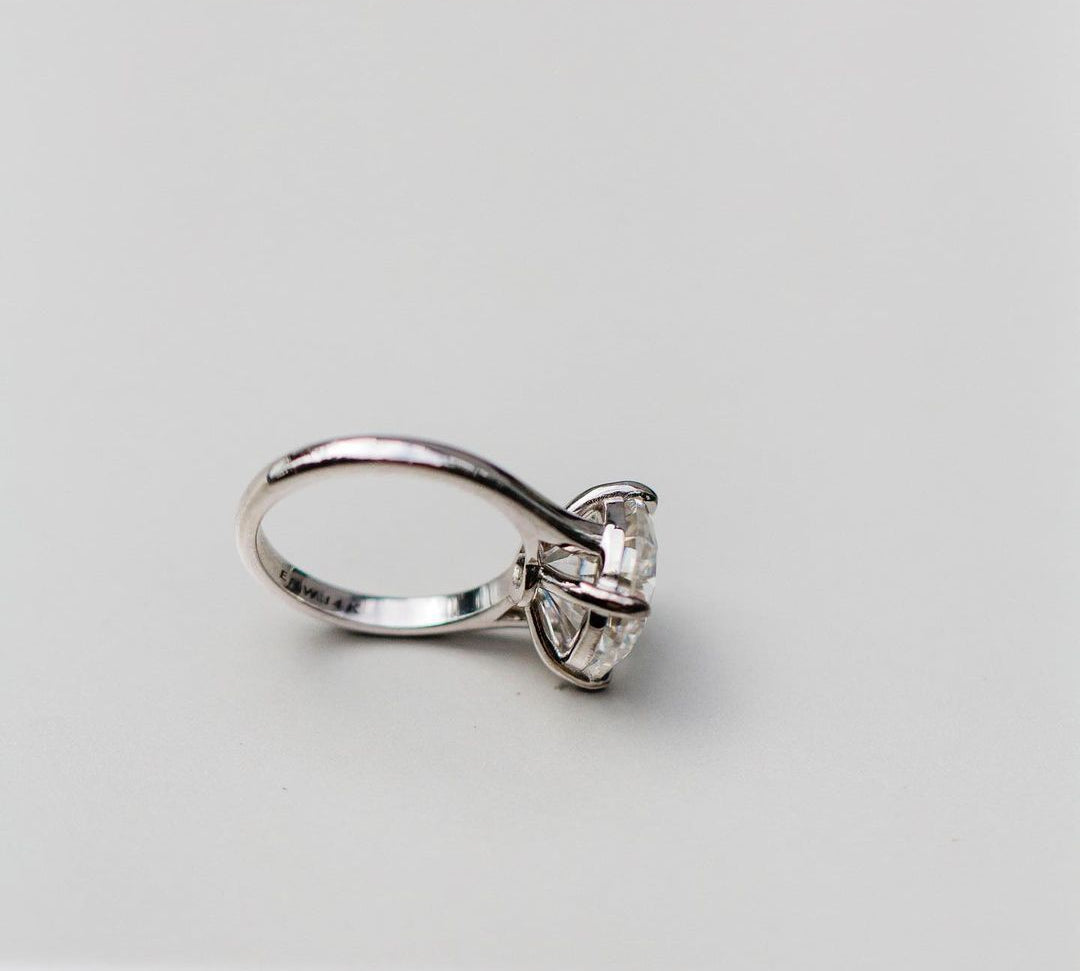 4.11 CT Round Solitaire Moissanite Engagement Ring 3