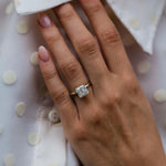 3.10 CT Square Crushed Ice Radiant Solitaire Moissanite Engagement Ring 3