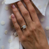 3.10 CT Square Crushed Ice Radiant Solitaire Moissanite Engagement Ring 3