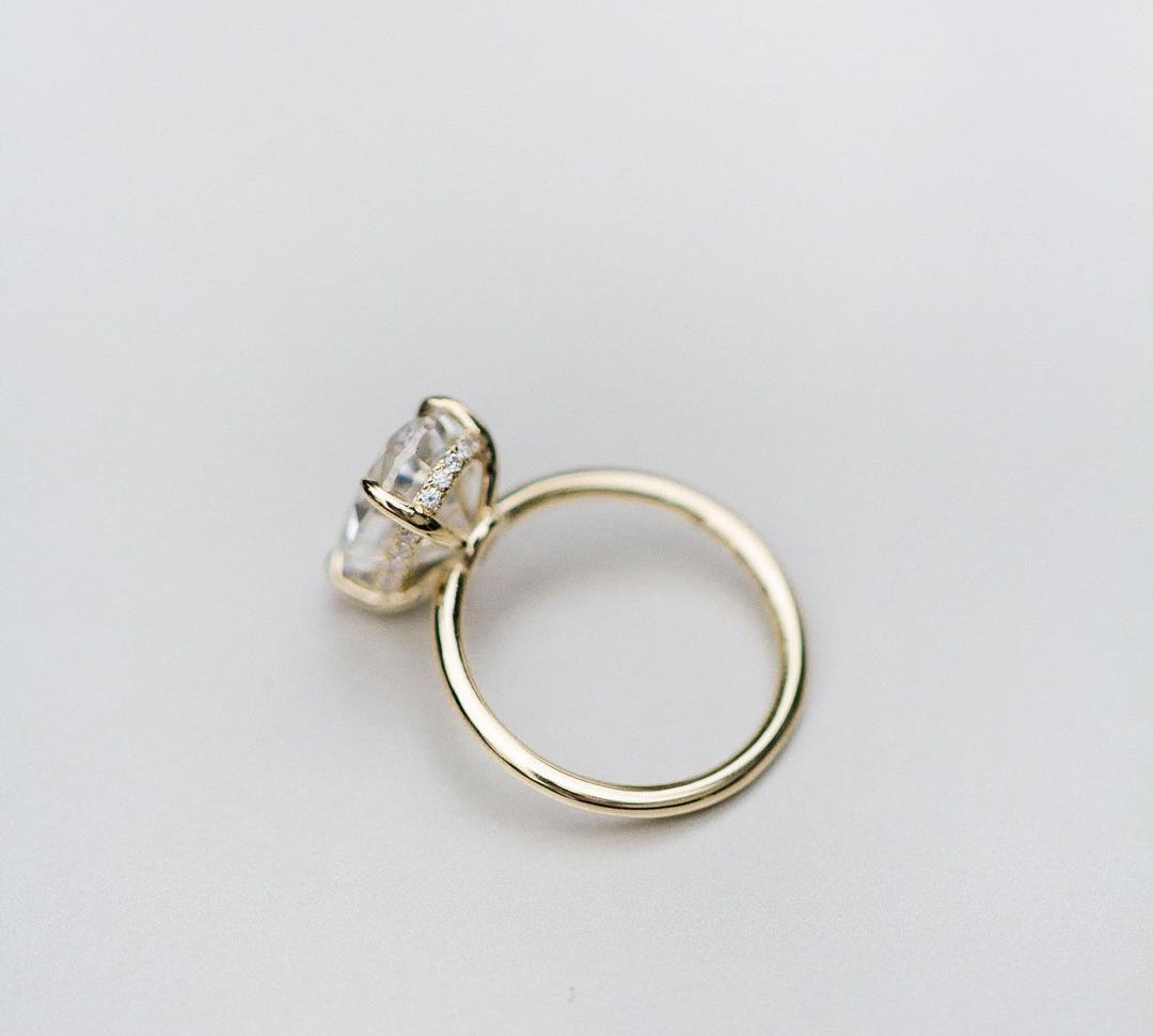 4.25 CT Oval Hidden Halo Moissanite Engagement Ring 3