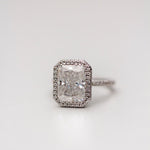 4.4 CT Radiant Double Halo Moissanite Engagement Ring 2