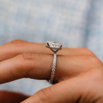 3.0 CT Pear Solitaire Hidden Halo & Pave Moissanite Engagement Ring 4