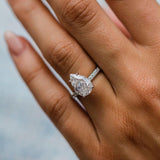 3.0 CT Pear Solitaire Hidden Halo & Pave Moissanite Engagement Ring 1