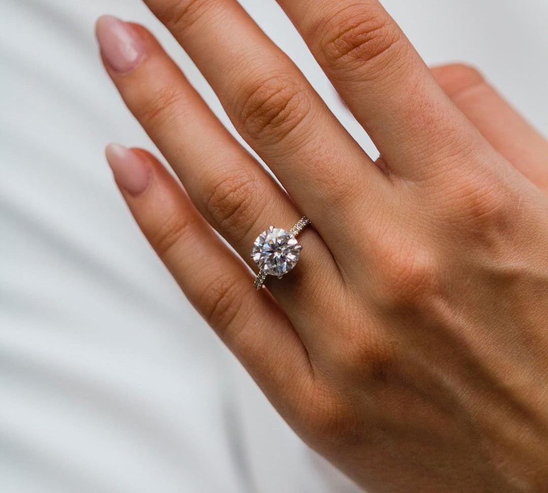 2.75 CT Round Solitaire Pave Moissanite Engagement Ring 2