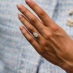 3.0 CT Pear Solitaire Hidden Halo & Pave Moissanite Engagement Ring 3