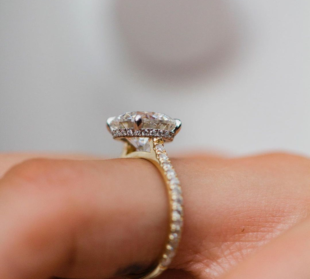 2.75 CT Round Solitaire Pave Moissanite Engagement Ring 3