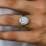 4.10 CT Emerald Three Stone Moissanite Engagement Ring 1