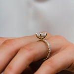 3.50 CT Oval Solitaire Hidden Halo & Pave Moissanite Engagement Ring 3