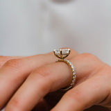 3.50 CT Oval Solitaire Hidden Halo & Pave Moissanite Engagement Ring 3